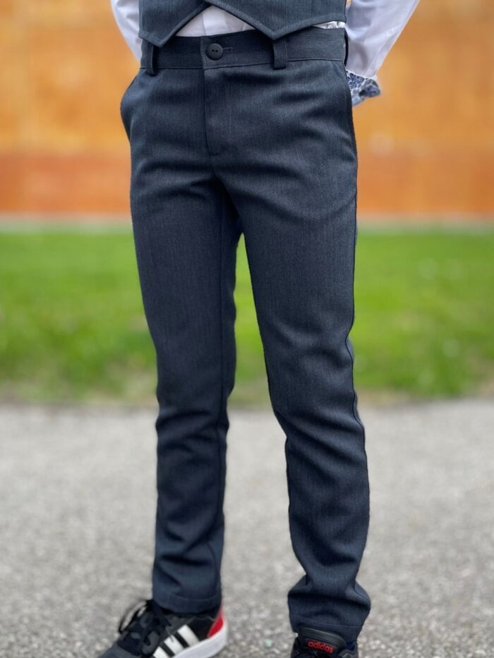Blue-Gray Woolen Trousers Made Of Stronger Fabric - Image 1