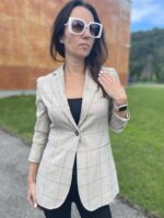 VALMIB TELLIMISEL! Kreemikas luksuslik peenvillane pintsak, ruuduga