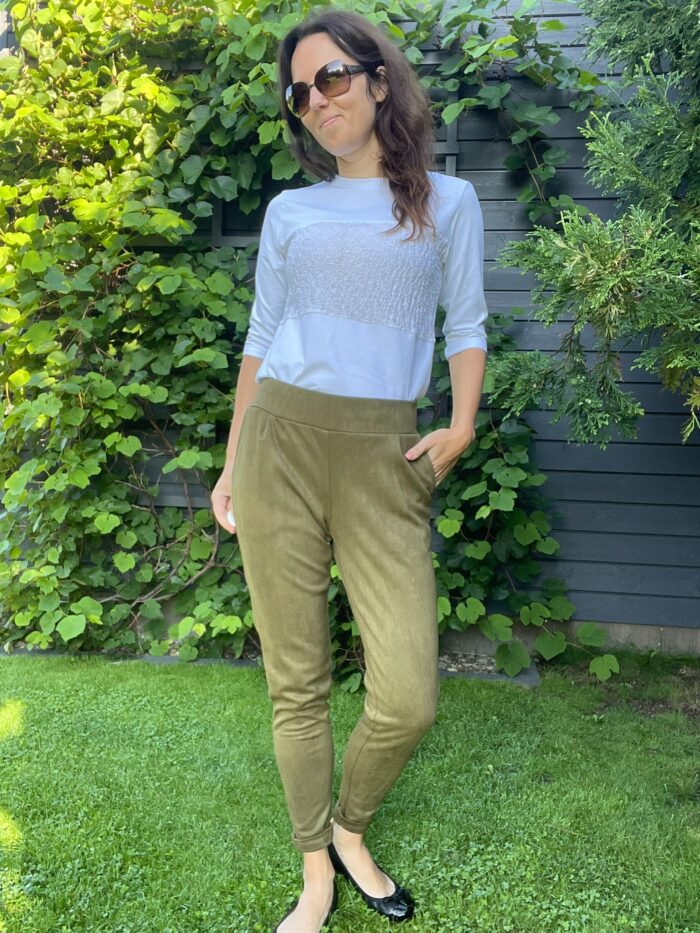 Army Green Trousers, Imitation Leather - Image 3