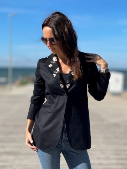 MADE TO ORDER! Black Jacket, Floral