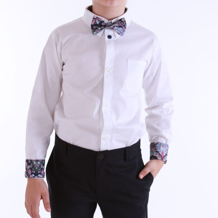 Valge triiksärk, siniste detailidega - Image 3