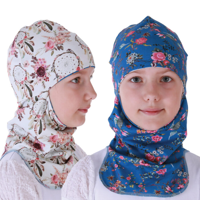 Tuukrimüts sinine lindude ja lilledega / unenäopüüdja, kahtepidi kantav! - Image 1