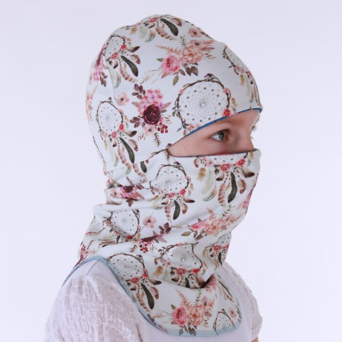 Tuukrimüts sinine lindude ja lilledega / unenäopüüdja, kahtepidi kantav! - Image 3