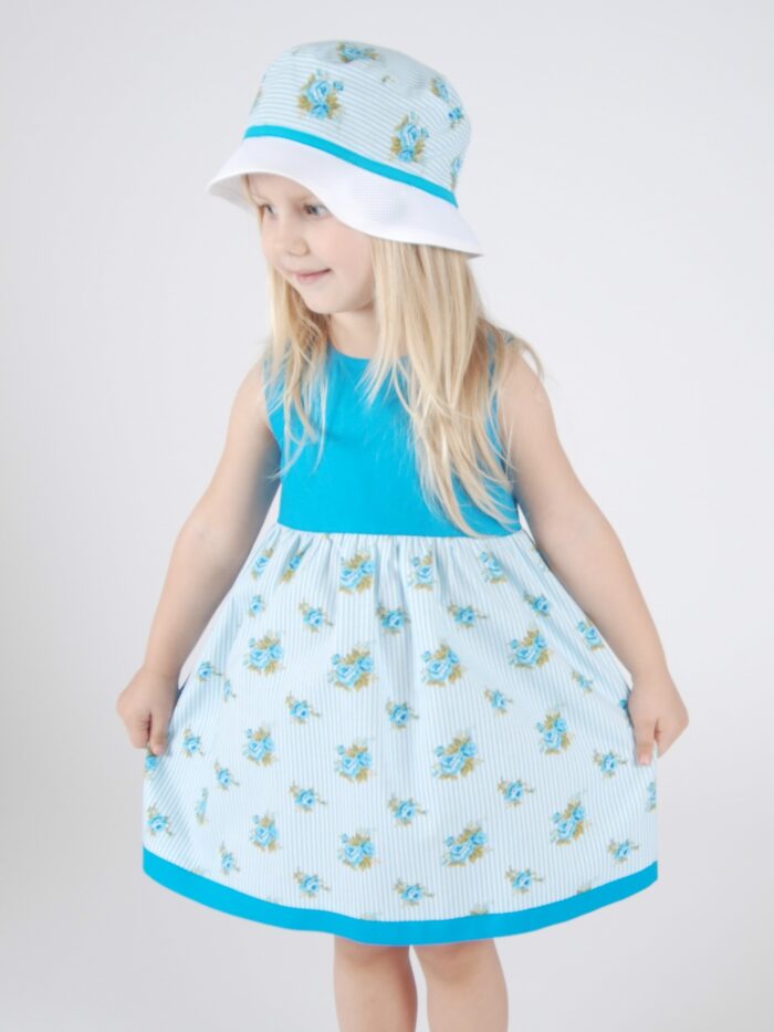 Kübar sinine roos Hat With Blue Roses - Image 1