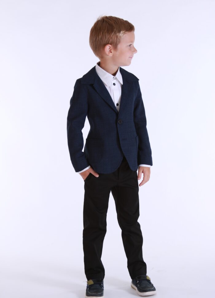 Siniseruuduline peenvillane pintsak - Image 3