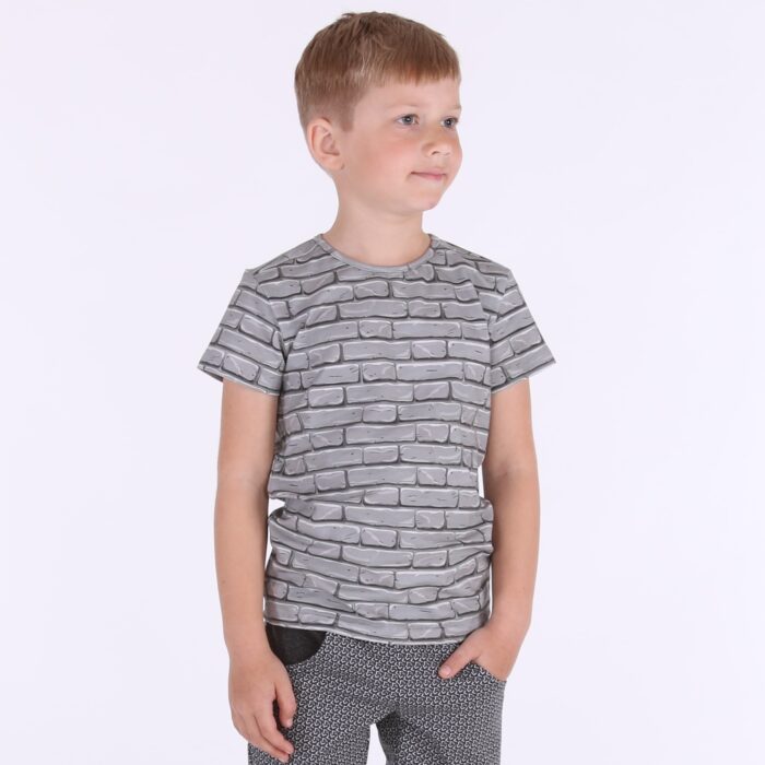 Hall T-särk ristkülikutega - Image 1