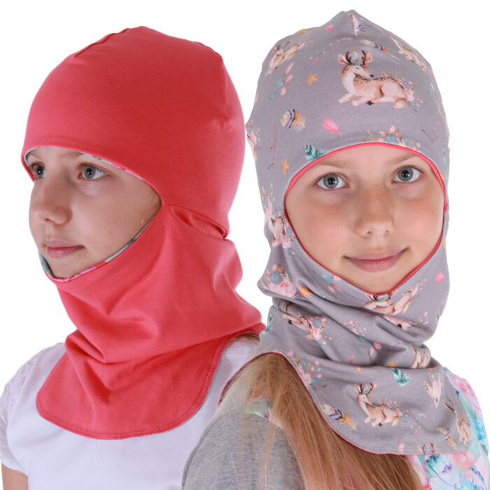 Tuukrimüts hirvede ja roosidega / Coral, kahtepidi kantav! - Image 1