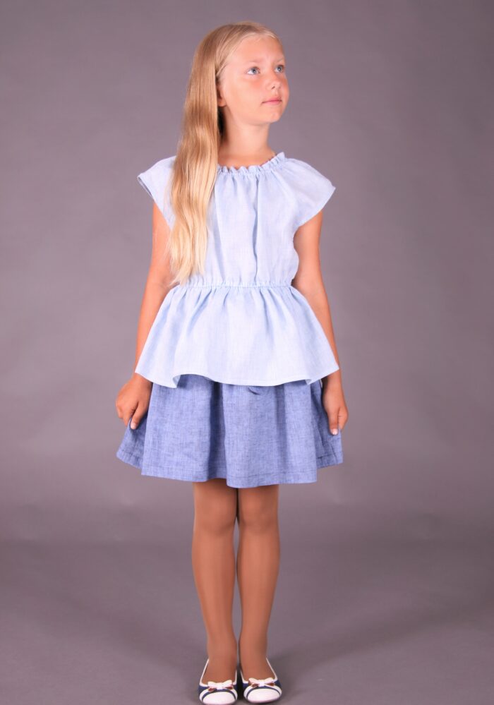 Helesinine pluus, 100% linane - Image 5