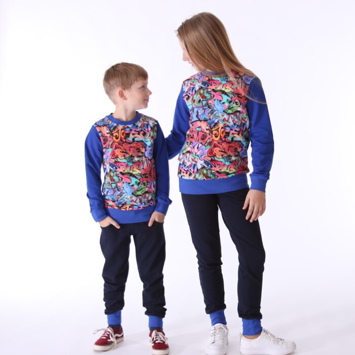 Tumesinised dressipüksid helesiniste detailidega - Image 4