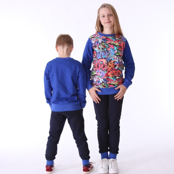 Tumesinised dressipüksid helesiniste detailidega - Image 5