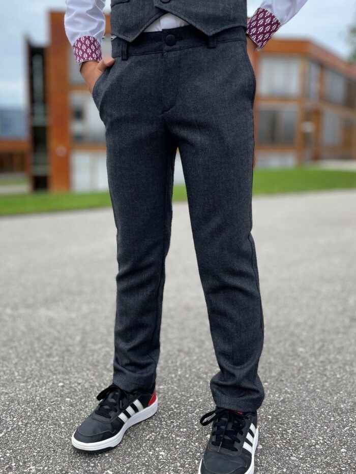 Hallikasmustad pehmest kangast püksid, 100% peenvill - Image 3