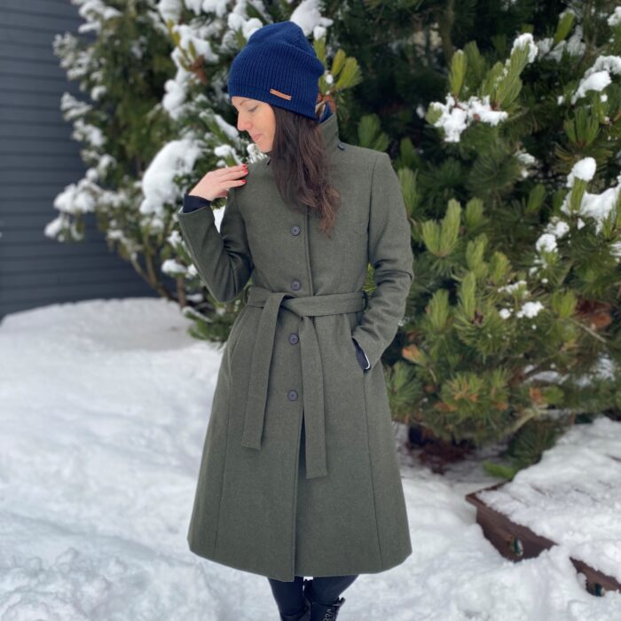 Roheline villane talvemantel (vatiini ja eemaldatava kapuutsiga) - Image 1