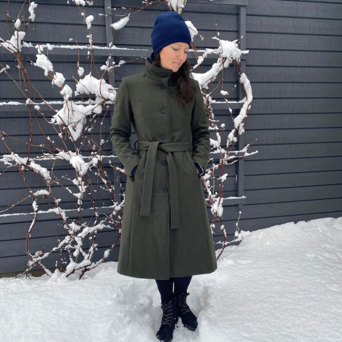 Roheline villane talvemantel (vatiini ja eemaldatava kapuutsiga) - Image 2