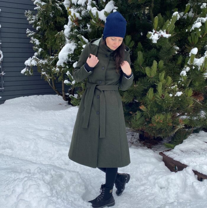 Roheline villane talvemantel (vatiini ja eemaldatava kapuutsiga) - Image 3