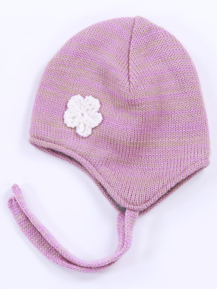 Roosa paeltega müts, 100% meriinovill Pink Hat, 100% Merino Wool - Image 1