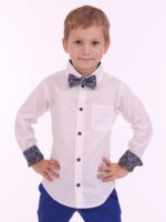 White shirt with blue details