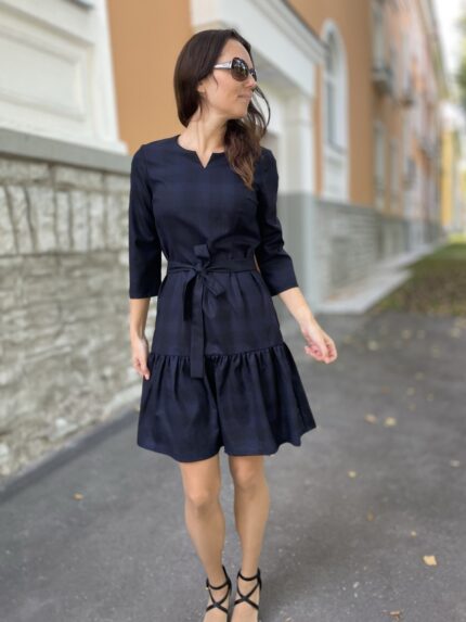 Navy Blue Dress, 100% Virgin Wool