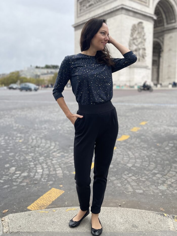 Luksuslik tumesinine pluus kullaga - Image 2