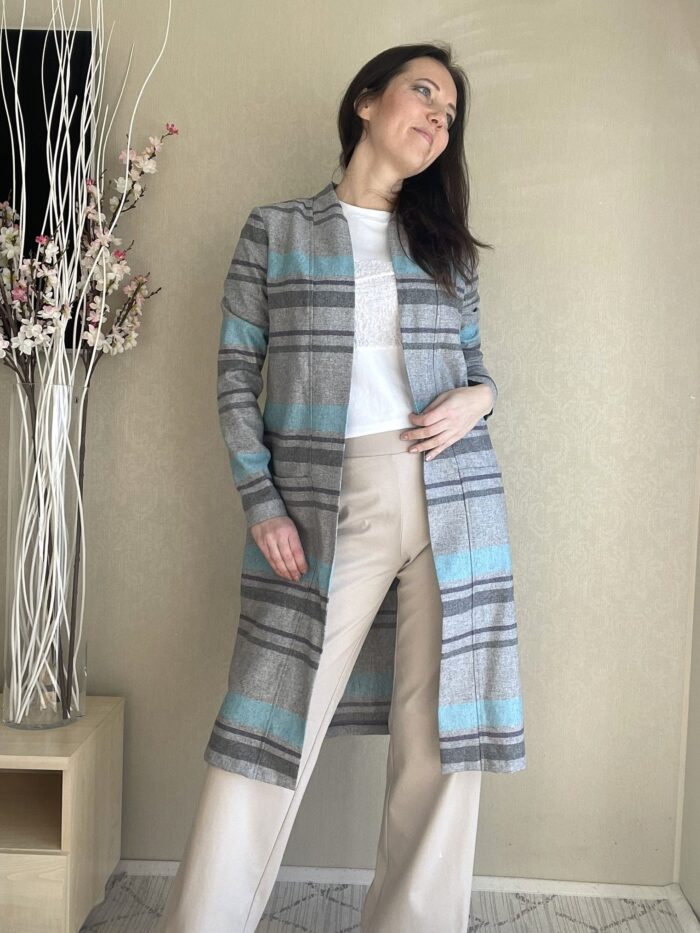 Light Gray Cardigan With Virgin Wool - Image 2