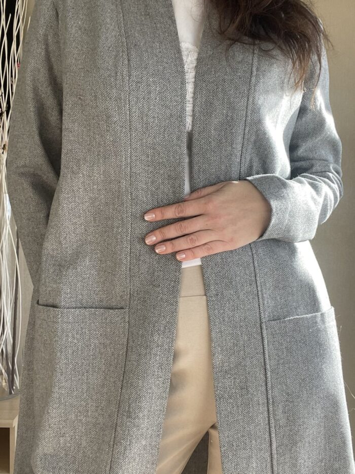 Helehall kalasaba mustriga kardigan villaga - Image 4