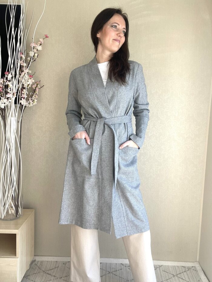 Helehall kalasaba mustriga kardigan villaga - Image 2