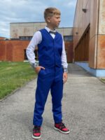 White shirt With Navy Blue Floral Details - Image 3