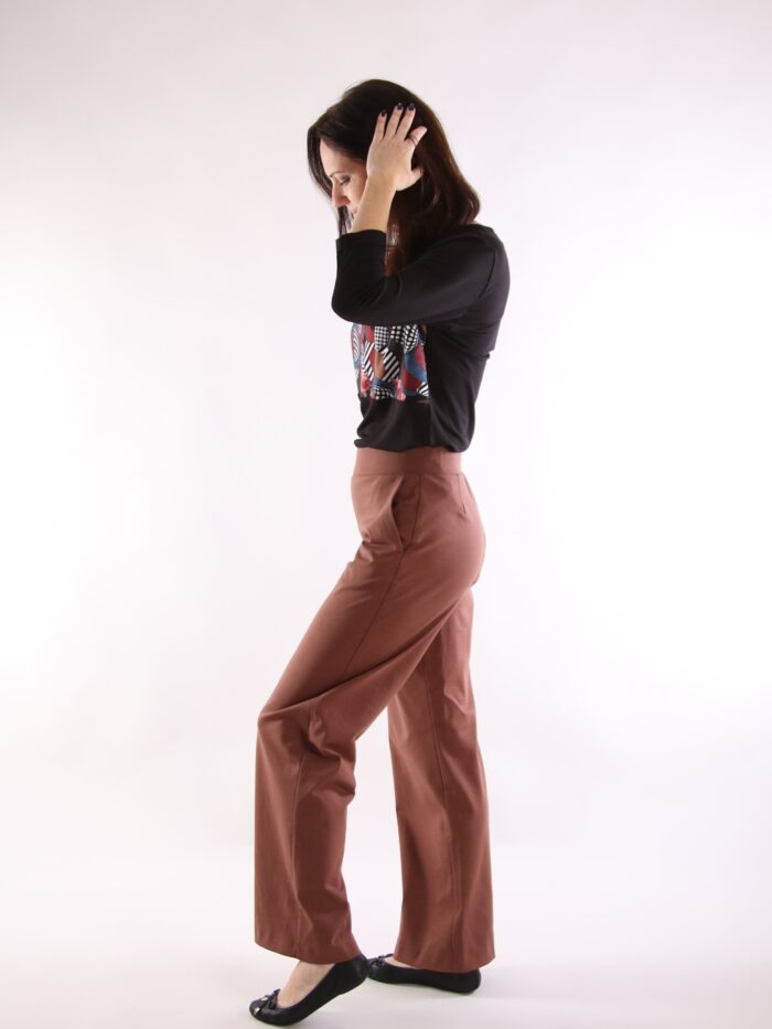 Pruunid püksid laia säärega Brown Trousers Wide Leg - Image 1