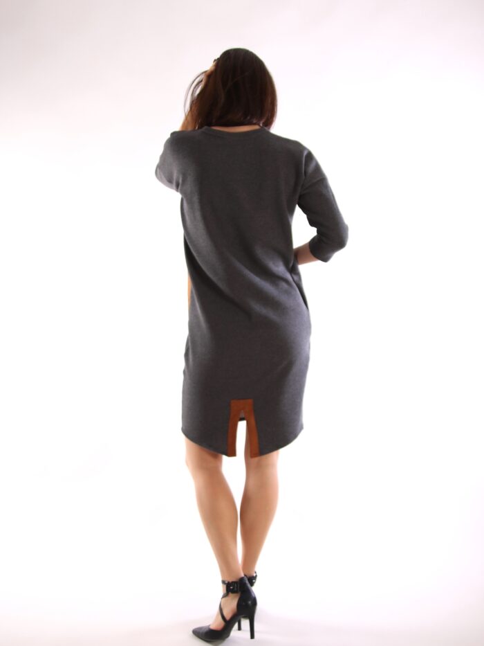 Paksemast kangast hall pusakleit nahkdetailiga - Image 2