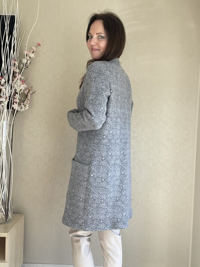 Hall lilledega kardigan, 100% meriinovill - Image 2