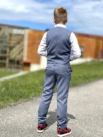 Virgin Wool Light Blue Vest And Trousers - Image 7