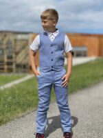 Blue Vest, 100% Linen - Image 2