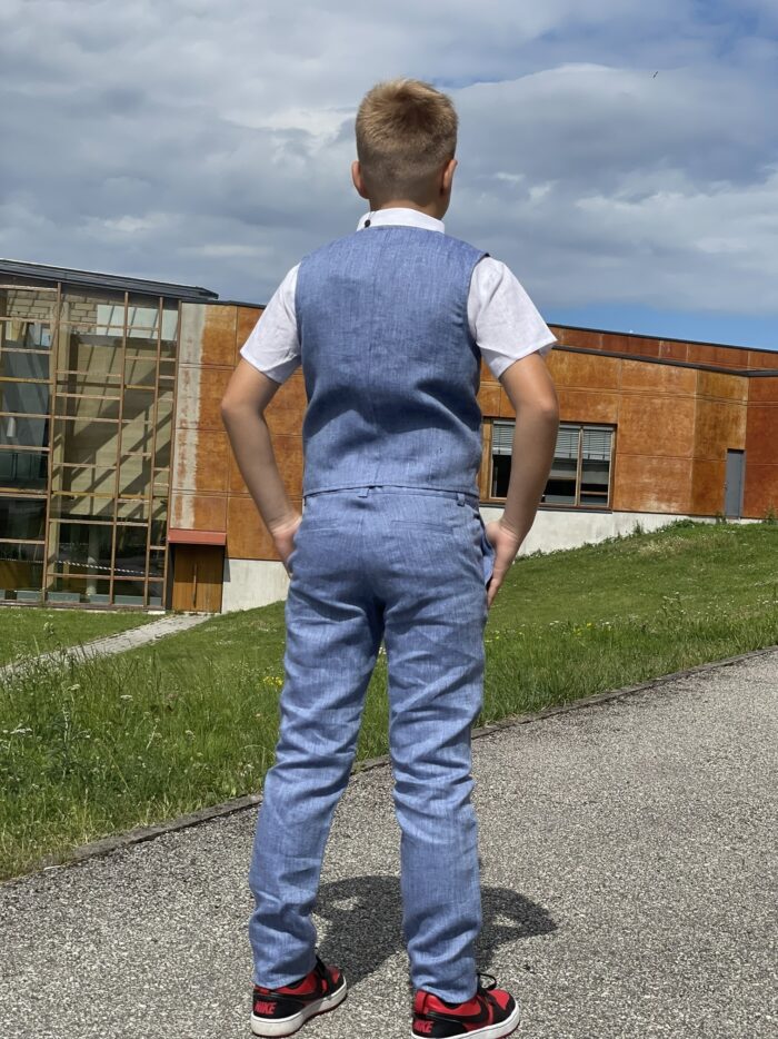 Blue Vest, 100% Linen - Image 3