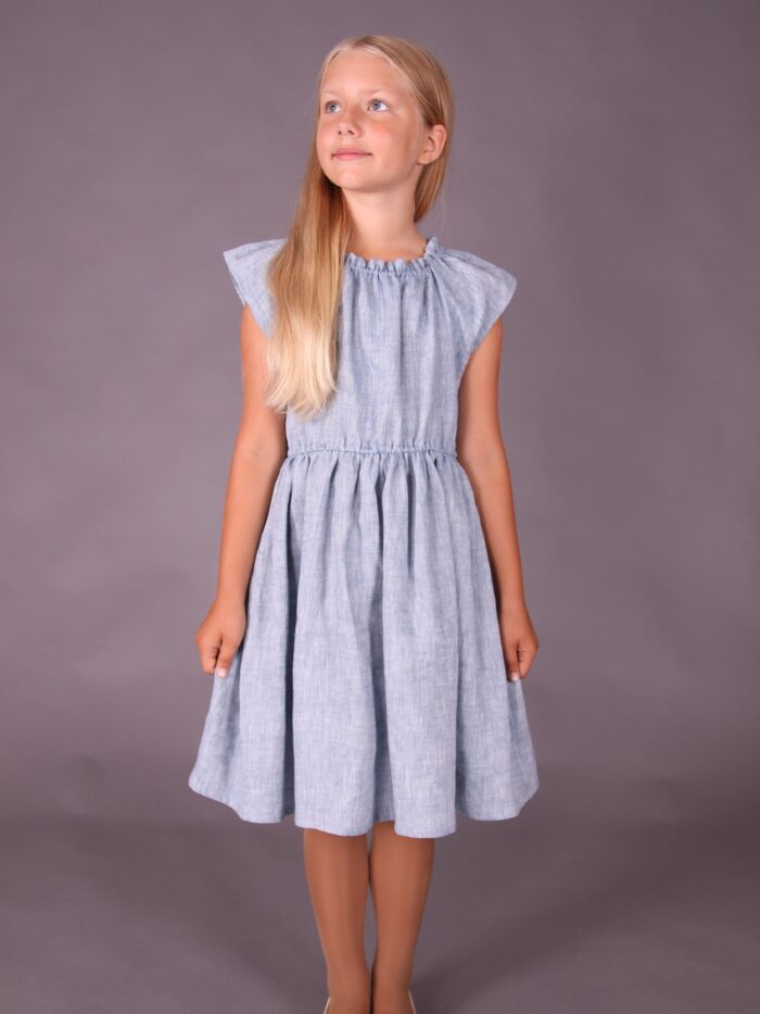 Light Blue Dress, 100% LINEN - Image 1