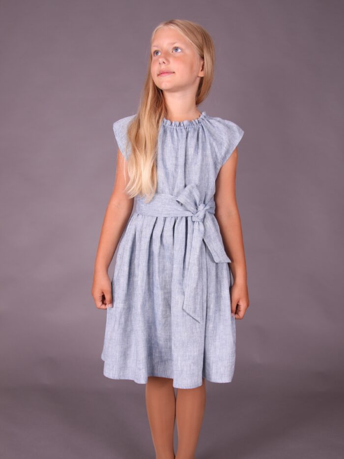 Light Blue Dress, 100% LINEN - Image 4
