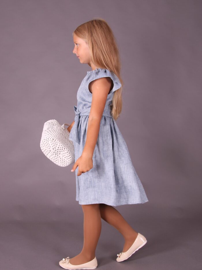 Light Blue Dress, 100% LINEN - Image 3