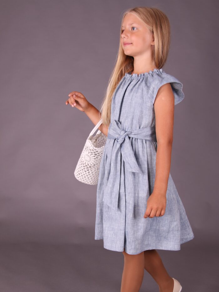Light Blue Dress, 100% LINEN - Image 2
