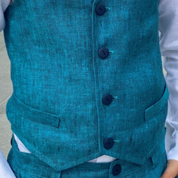 Meresinised püksid, 100% linane - Image 3