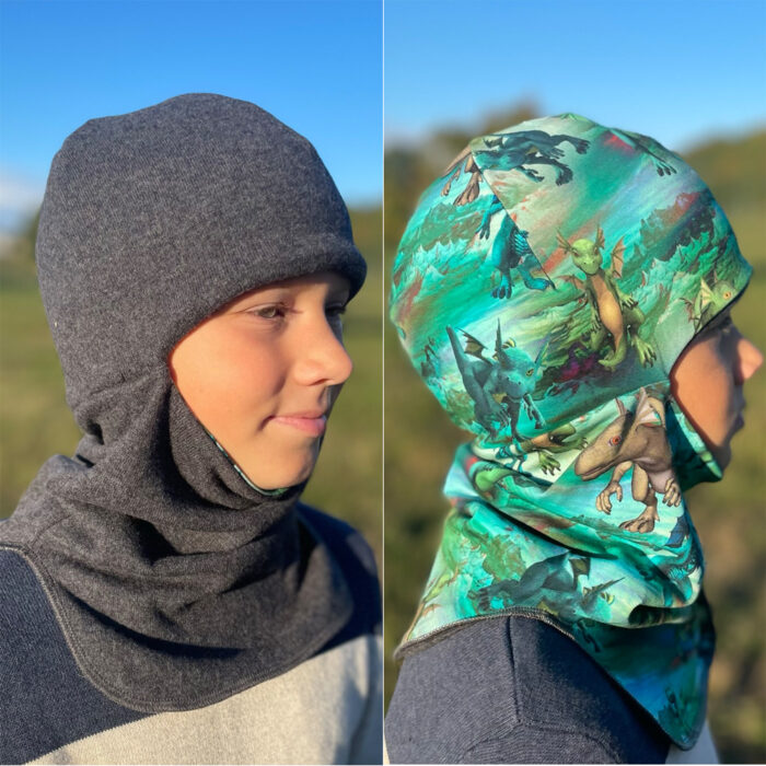 Tuukrimüts, ühel poolt 100% meriinovill / teisel draakonid, kahtepidi kantav!  -6 kuni +6 °C - Image 1