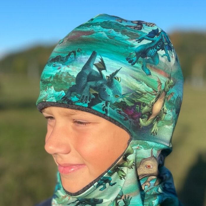 Tuukrimüts, ühel poolt 100% meriinovill / teisel draakonid, kahtepidi kantav!  -6 kuni +6 °C - Image 2