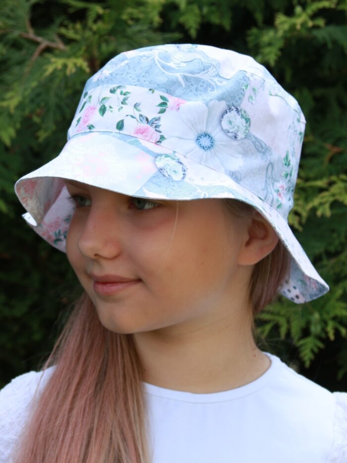 Light Blue Floral Hat - Image 1
