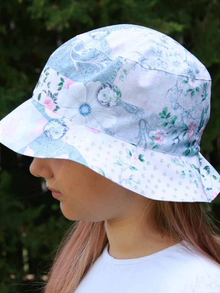 Light Blue Floral Hat - Image 2