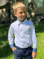 White Shirt With Blue Details