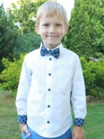 White Shirt With Blue Details - Image 2