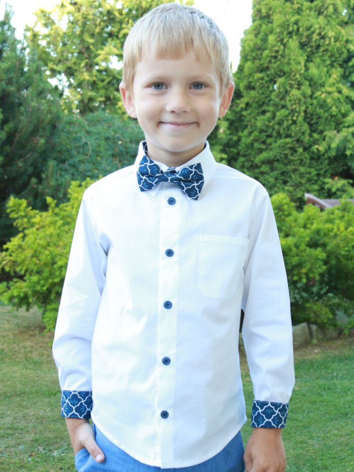 White Shirt With Blue Details - Image 2