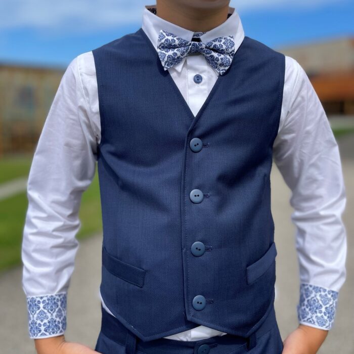 Blue Vest, 100% Merino Wool - Image 2