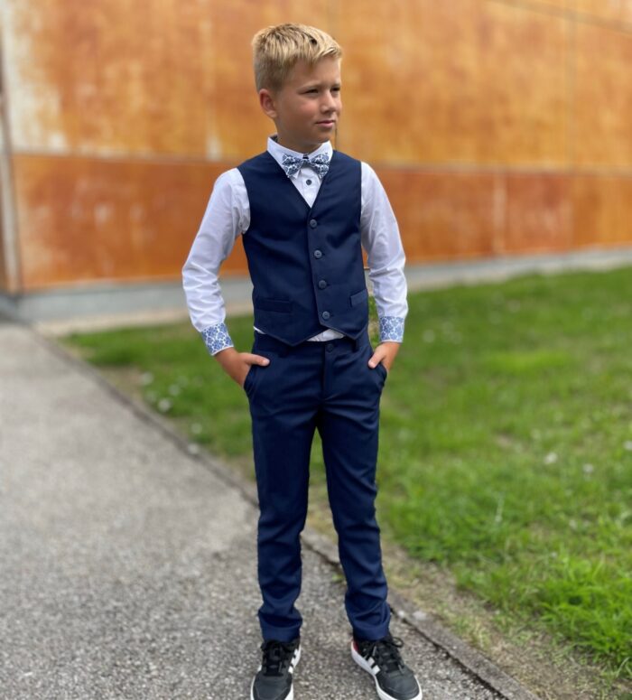 Blue Vest, 100% Merino Wool - Image 4