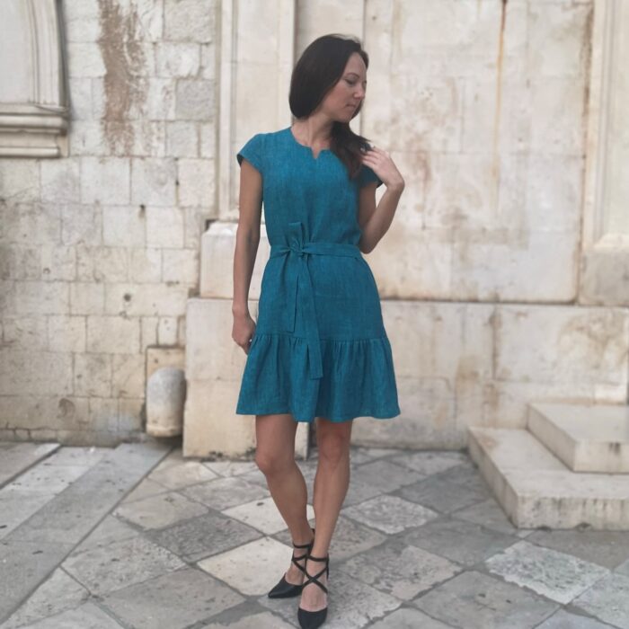 Mereroheline kleit satsiga, 100% linane Mereroheline kleit satsiga, 100% linane - Image 1