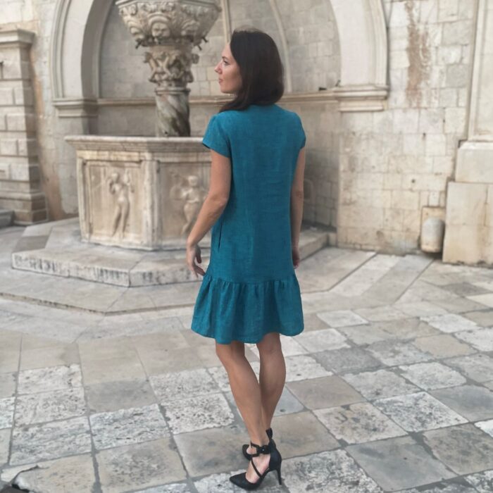 Mereroheline kleit satsiga, 100% linane - Image 3