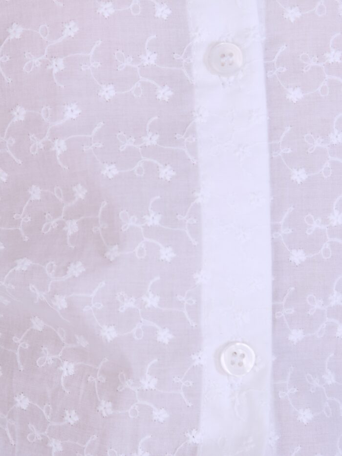 Valge koolipluus lilletikandiga White Blouse - Image 2