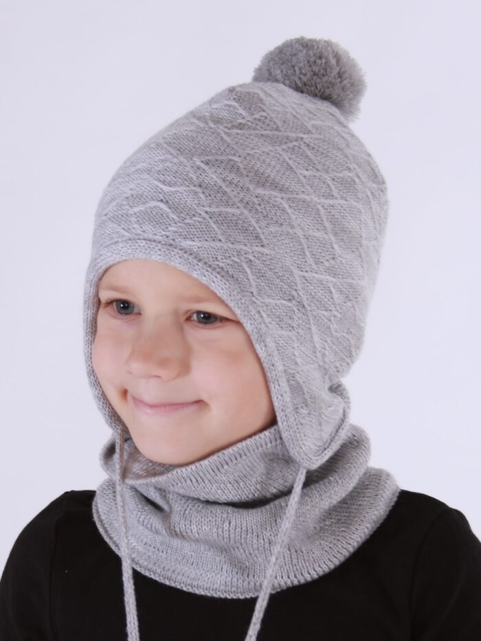 Light Gray Hat, 100% Merino Wool - Image 2